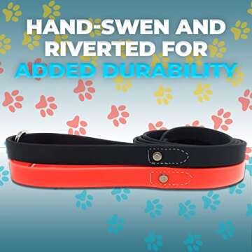 Regal Dog Products 30' feet Black Waterproof Long Dog Leash | Vinyl-Coated Webbing Waterproof Long Leash for Dog Training and Outdoor Activities | Dog Training Leash for Small, Medium & Large Dogs