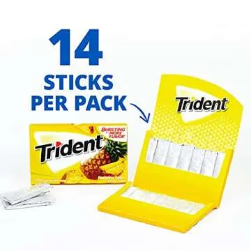 Trident Pineapple Twist Sugar Free Gum, 12 Packs of 14 Pieces (168 Total Pieces)