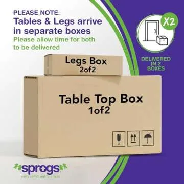 Sprogs Adjustable Height Mobile Classroom Activity Table for Preschools, Flower Preschool Activity Table with Casters, 60" L x 60" W x 23" H, Gray/Blue