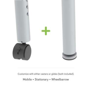 Sprogs Adjustable Height Mobile Classroom Activity Table for Preschools, Flower Preschool Activity Table with Casters, 60" L x 60" W x 23" H, Gray/Blue