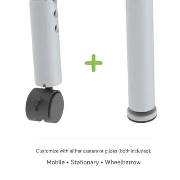 Sprogs Adjustable Height Mobile Classroom Activity Table for Preschools, Flower Preschool Activity Table with Casters, 60" L x 60" W x 23" H, Gray/Blue