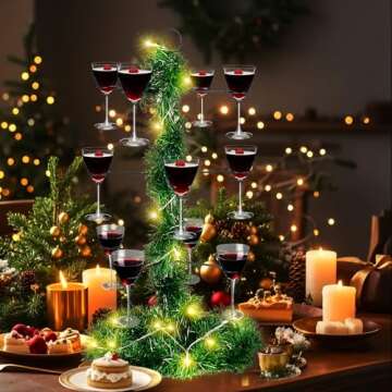 Cocktail Tree Stand, Christmas Tree Drink Holder, 3 Tier - 12 Holders for Champagne, Martini, Margarita Cups Holder, Perfect for Bridal Showers, Birthday, Housewarmings, and Bachelorette Parties