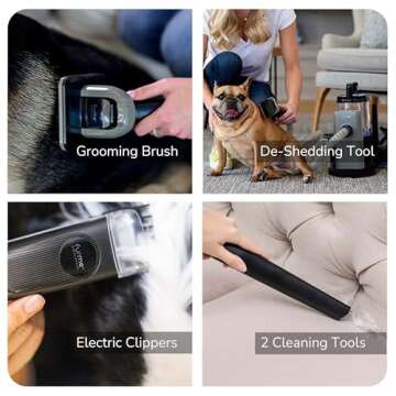 FurMe Professional Pet Grooming Vacuum Kit - Cat & Dog Grooming Kit for Easy Pet Care at Home, Quiet...