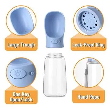 Mr. Pen- Dog Water Bottle, 19oz, Large, Blue, Portable Dog Water Bottle, Dog Travel Water Bottle, Dog Water Bottle Dispenser, Portable Water Bottle for Dogs, Pet Water Bottle, Travel Dog Water Bottle