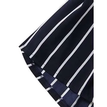 Summer Striped 2 Piece Outfit - MakeMeChic Women's Navy Cami