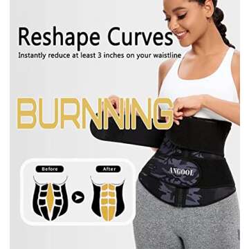 ANGOOL Neoprene Waist Trainer for Support During Workouts