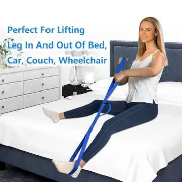 42 Inch Leg Lifter, Leg Lifter After Hip Replacement, Leg Lifter for After Knee Surgery, Leg Lifter Strap Rigid with Multi Loops, Leg Lifters Getting Legs in and Out of Bed, Car, Couch, Wheelchair