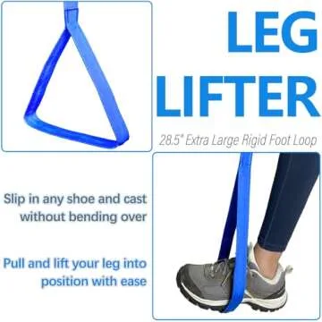 42 Inch Leg Lifter, Leg Lifter After Hip Replacement, Leg Lifter for After Knee Surgery, Leg Lifter Strap Rigid with Multi Loops, Leg Lifters Getting Legs in and Out of Bed, Car, Couch, Wheelchair