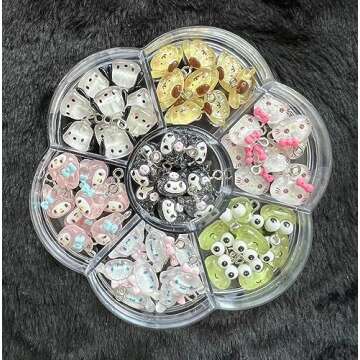 AJP 35PCS Mini Pendant Charms Colorful Cartoon Resin Charms Jewelry Making DIY Pendant Ornament Cute Kitty Shape Charms for DIY Craft Bracelet Necklace Earrings