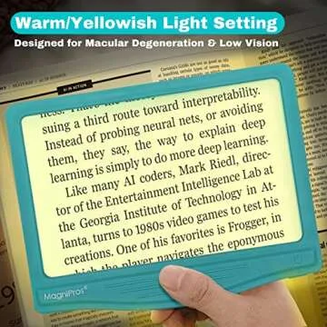 MagniPros 5X Large LED Page Magnifier for Reading with 3 Color Lighting Modes & Anti-Glare Lens to Reduce Eye Strain-Perfect for Small Prints, Aging Eyes, Low Vision and Seniors