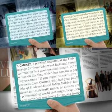 MagniPros 5X Large LED Page Magnifier for Reading with 3 Color Lighting Modes & Anti-Glare Lens to Reduce Eye Strain-Perfect for Small Prints, Aging Eyes, Low Vision and Seniors