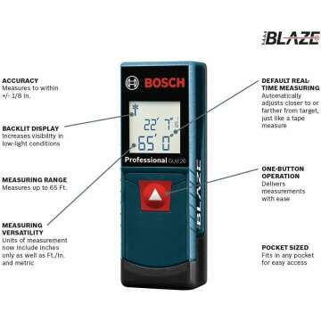 BOSCH GLM20 Blaze Laser Distance Measure 65ft