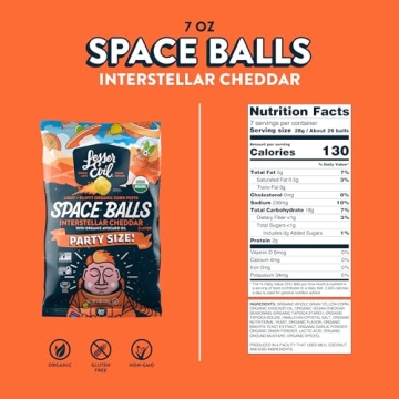 LesserEvil Interstellar Cheddar Space Balls - Healthy Snack