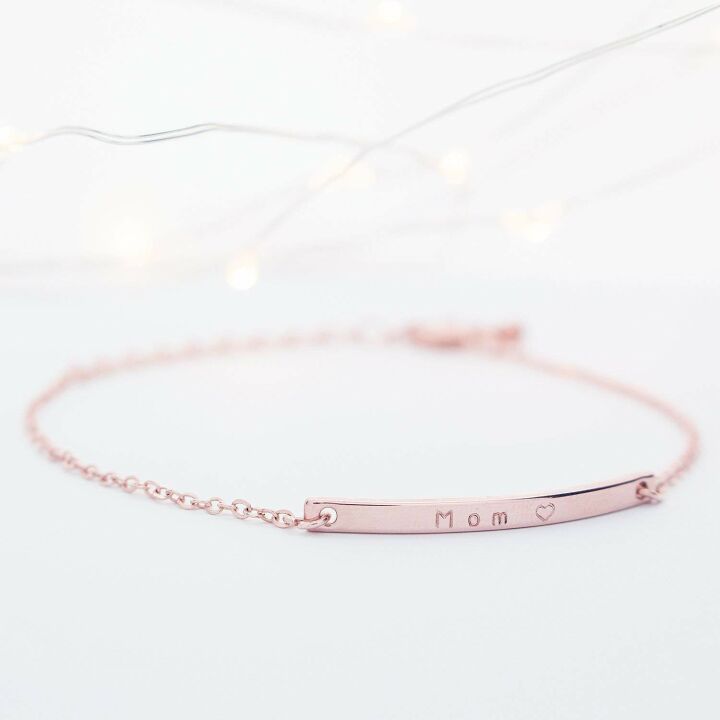 Personalized 16K Gold Name Bar Bracelet for Gifts