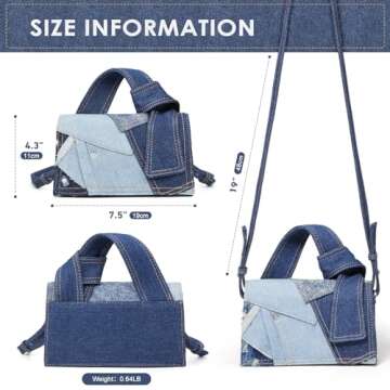 Purses For Women Trendy Mini Purse Cute Purses Mini Bags For Women Denim Top Handle Clutch Handbag Best Gift For Teen Girl