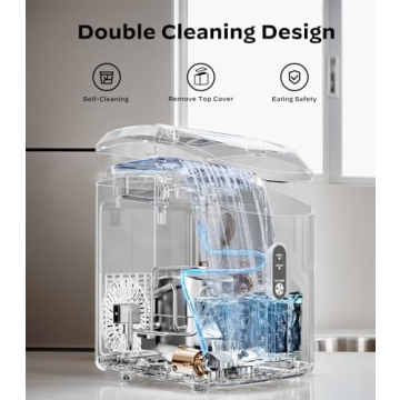 Nugget Ice Makers Countertop, Pellet Ice Machine with Self-Cleaning Function, Nugget Ice Machine Produces 33 lbs of Chewable Ice in 24 Hours, Sonic Ice Maker Perfect for Home Kitchens Party Camping