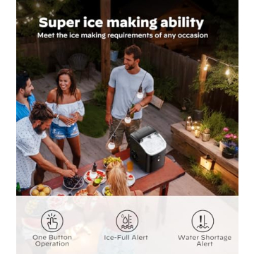 Nugget Ice Makers Countertop, Pellet Ice Machine with Self-Cleaning Function, Nugget Ice Machine Produces 33 lbs of Chewable Ice in 24 Hours, Sonic Ice Maker Perfect for Home Kitchens Party Camping