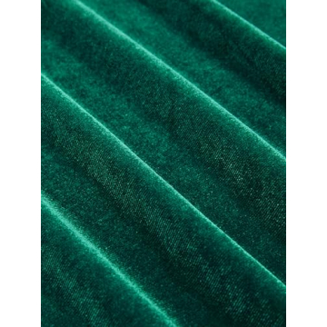 CIDER Velvet Off-Shoulder Ruched Jumpsuit in Dark Green