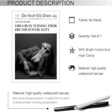 Generic Retro Girls Busy Turning'Their Dreams To Reality Posters Black And White Newspaper Wall Art ...