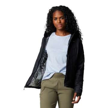 Columbia Women's Heavenly Hooded Jacket - Black, 2X Plus
