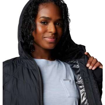 Columbia Women's Heavenly Hooded Jacket - Black, 2X Plus