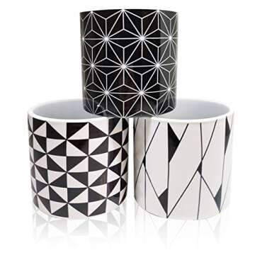 Succulent Pots Small Succulent Planters Bohemian Ceramic Flower Pot Garden Planters Cactus Plant Pot with Drain Hole & Bamboo Saucers Trays for Office Home Decoration Mandalas Flower Pot (Argyle A)