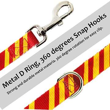 Coomour 2PCS Halloween Dog Collar Pet Cat Puppy Wizard School Printing Adjustable Collars with Funny Leash for Pets Dogs Cats Small Medium Large (Small)