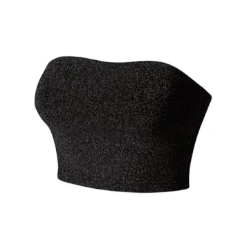 Shiny Strapless Bandeau Crop Top for Festivals