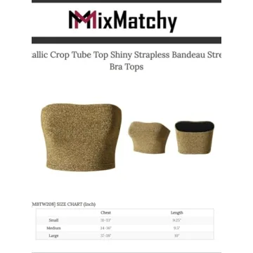 Shiny Strapless Bandeau Crop Top for Festivals