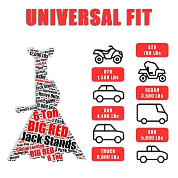 BIG RED T46002A Torin Steel Jack Stands with Double Lock