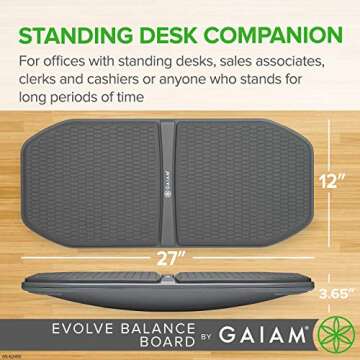 Gaiam Evolve Balance Board - Enhance Your Standing Desk Experience