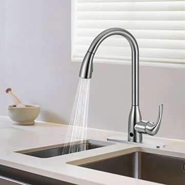 Touchless Motion Sensor Kitchen Faucet - Brushed Nickel by BOHARERS
