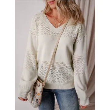 SHEWIN Crochet Sweater for Women - Lightweight & Stylish