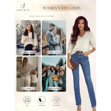 SHEWIN Crochet Sweater for Women - Lightweight & Stylish