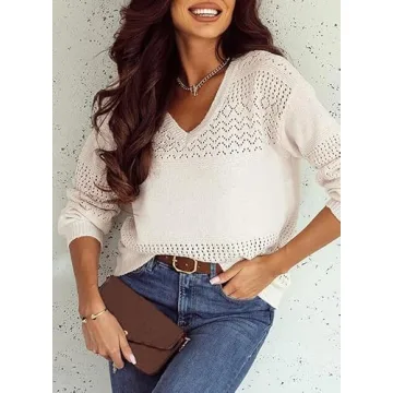 SHEWIN Crochet Sweater for Women - Lightweight & Stylish
