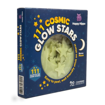 Happy Hippo Glow in the Dark Stars for Ceiling with Moon