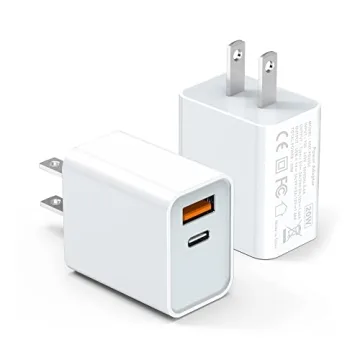 LCGENS USB C Wall Charger Block 20W, 2-Pack Dual Port PD Power Delivery Fast Type C Charging Block P...