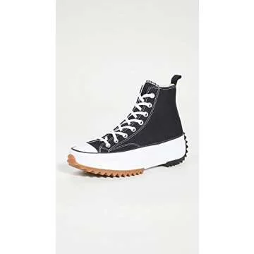 Converse Run Star Hike Hi Sneakers, Black/White/Gum, 6 US Women/4.5 US Men