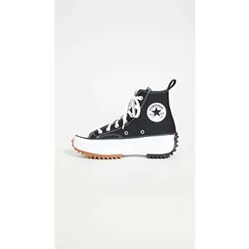 Converse Run Star Hike Hi Sneakers, Black/White/Gum, 6 US Women/4.5 US Men