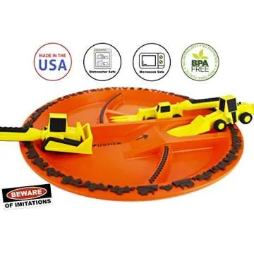 Set of 3 Construction Utensils, Construction Plate and Construction Worksite Placemat