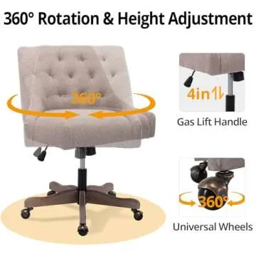 Elegant Adjustable Swivel Home Office Chair for Comfort