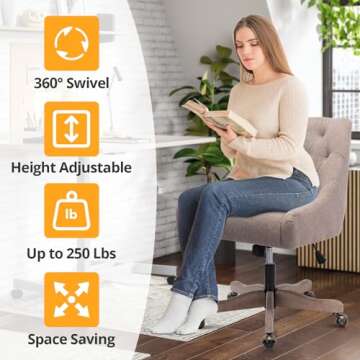 Elegant Adjustable Swivel Home Office Chair for Comfort
