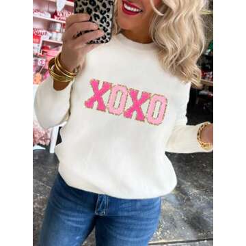 MARZXIN Women 2024 Casual Holiday Sweaters Long Sleeve Round Neck Cable Knit Pullover Sweatshirt White2 S New