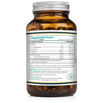 Rosita Extra Virgin Cod Liver Oil Softgels for Omega 3