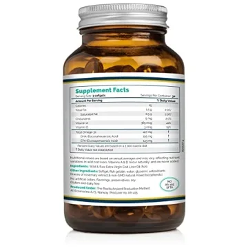 Rosita Extra Virgin Cod Liver Oil Softgels for Omega 3