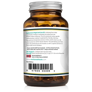 Rosita Extra Virgin Cod Liver Oil Softgels for Omega 3