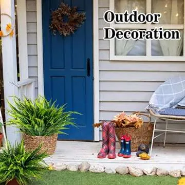 MAQIHAN 10PCS Fake Ferns - Adjustable, UV Resistant, No Care Needed