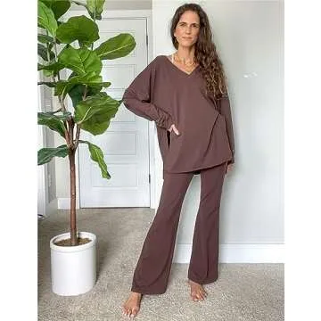 Lianlive Oversized T-Shirt & Flared Pants Set - Perfect Maternity Wear
