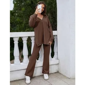 Lianlive Oversized T-Shirt & Flared Pants Set - Perfect Maternity Wear