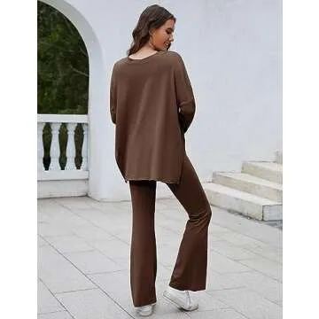 Lianlive Oversized T-Shirt & Flared Pants Set - Perfect Maternity Wear